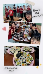 SINH HOẠT CLB TIẾNG NHẬT THÁNG TƯ : TRẢI NGHIỆM LÀM MAKIZUSHI