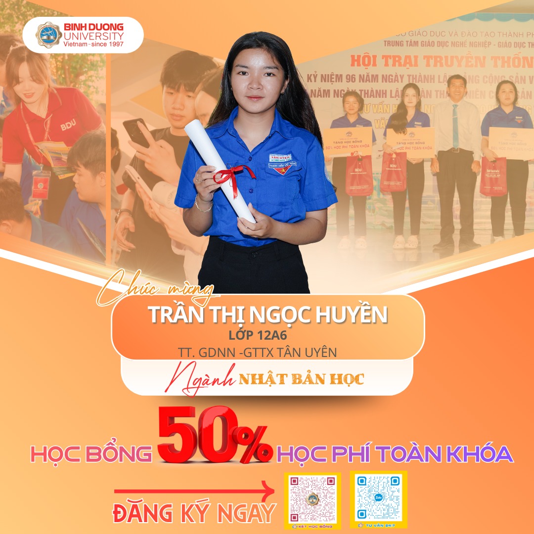 Chúc mừng học sinh nhận học bổng 50% học phí toàn khóa ngành Nhật Bản học